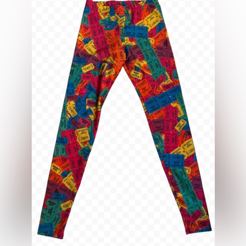 Zara Terez Girl's Colorful Ticket Print Fun Leggings Size M
